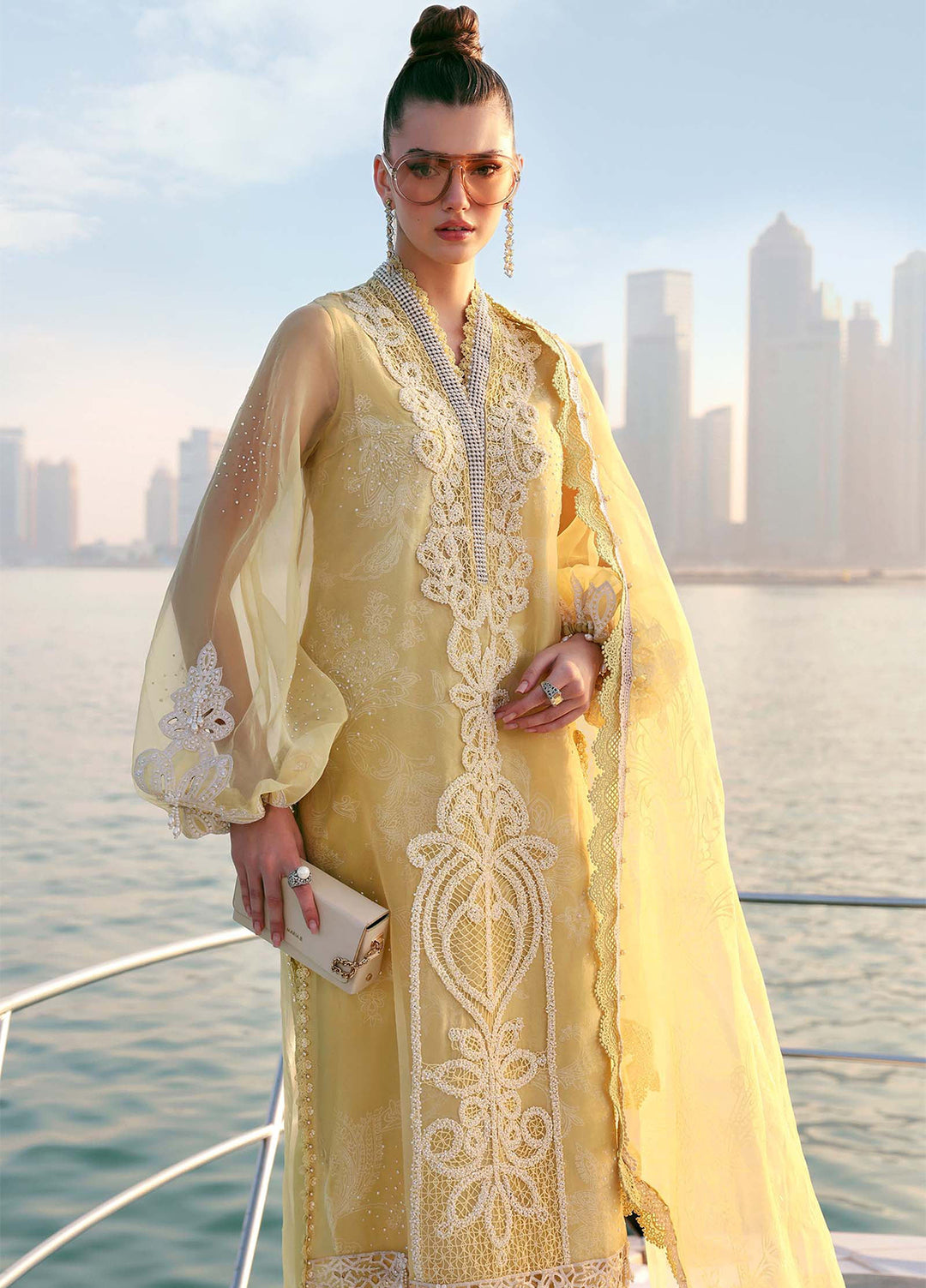Maria B Unstitched Embroidered Luxury Lawn 3 Piece Suit MB26UEL 4A - Eid Collection