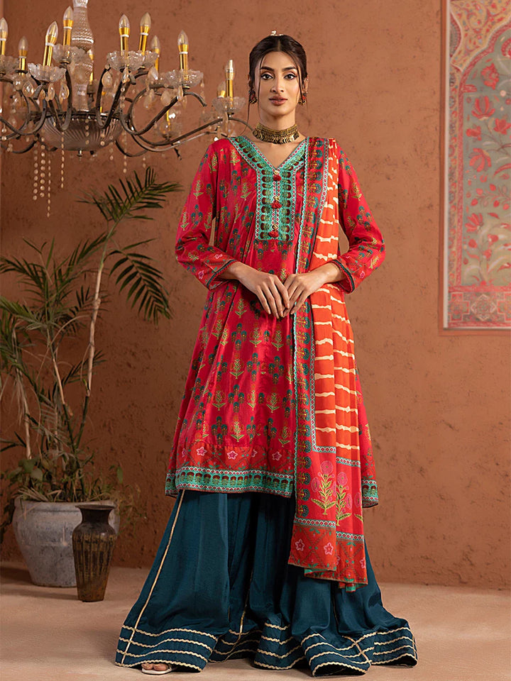 Salitex Women Printed Cambric 2 Piece Suit SPL2PBE030) - Summer Collection
