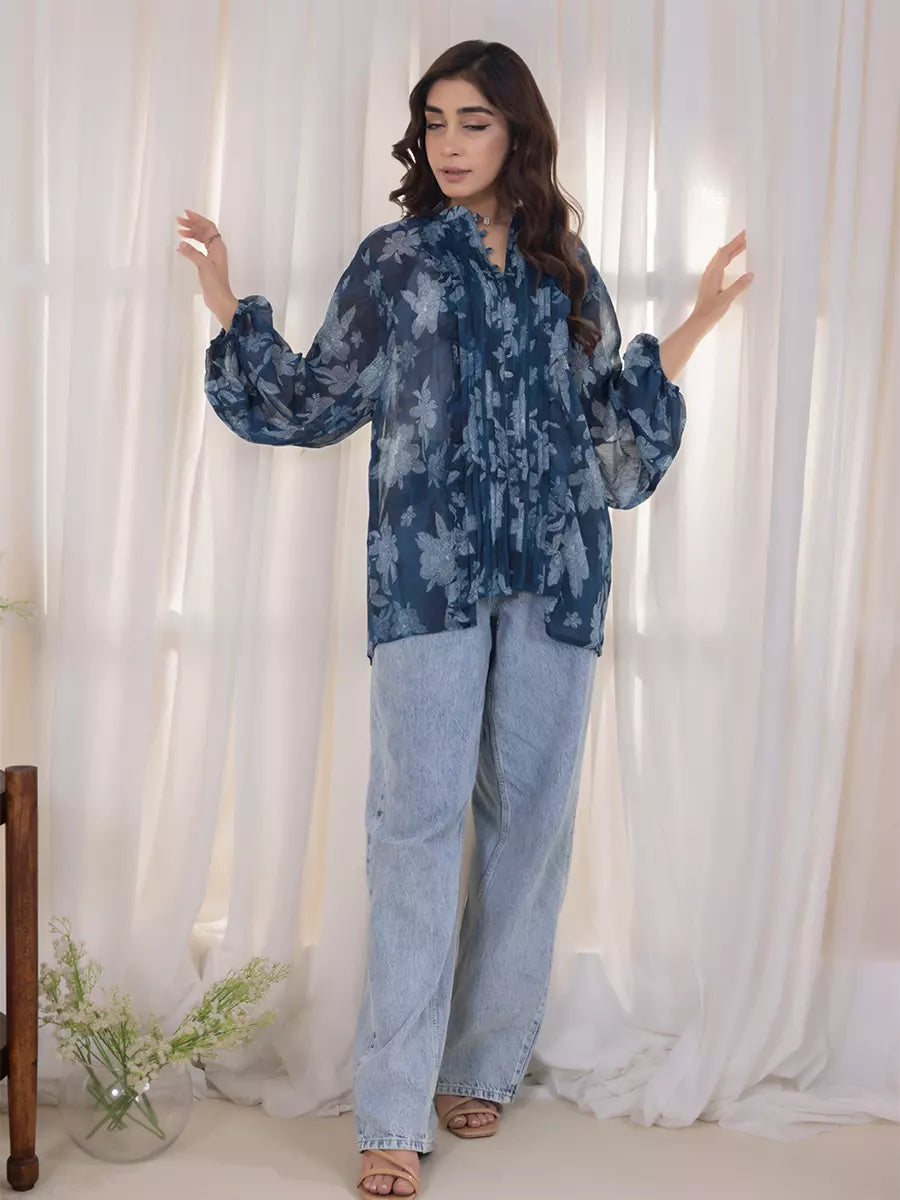 Salitex Women Printed Chiffon 1 Piece Shirt WRTBA24SI13 - Summer Collection