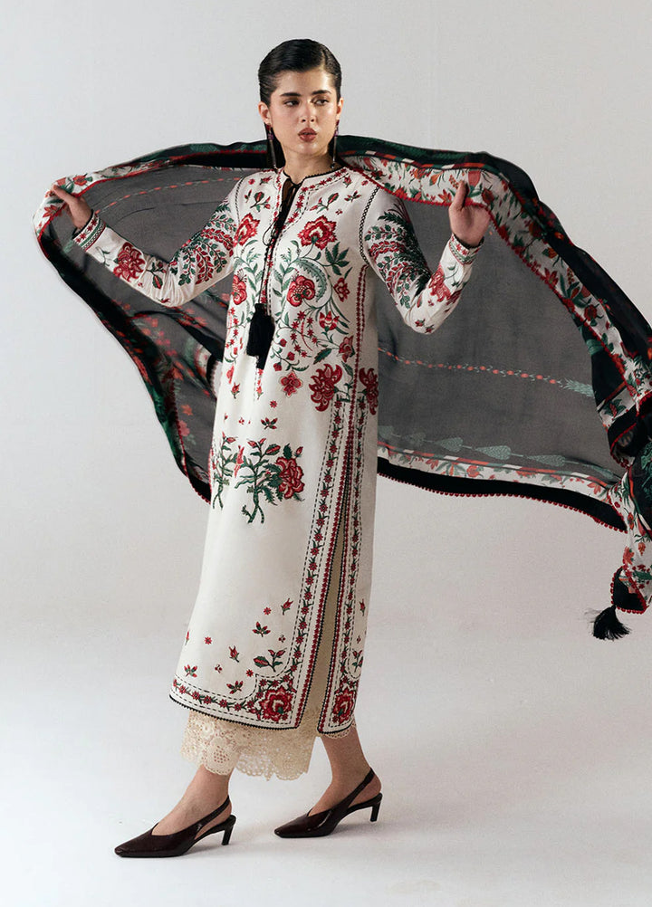 Jugnu by Hussain Rehar Unstitched Embroidered Cotton 3 Piece Suit HR26UCJ Inali JUG-LD D#1278 - Eid Collection