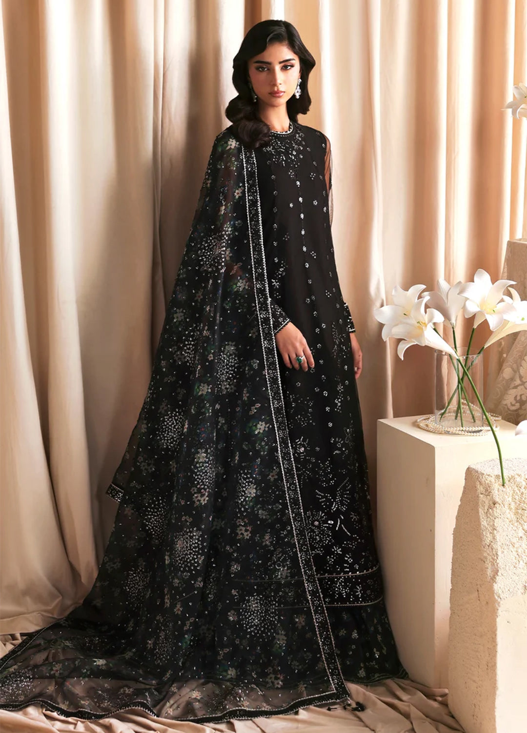 Sirayya by Zarif Unstitched Embroidered Net 3 Piece Suit ZR26US Kavish 06 - Wedding Collection
