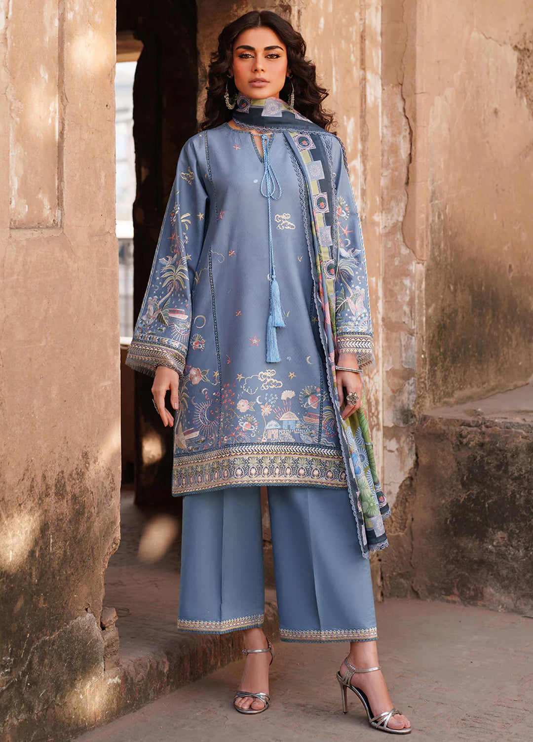 Suroor by Bin Ilyas RTW Embroidered Jacquard Lawn 3 Piece Suit BI26PSL 242B - Festive Collection