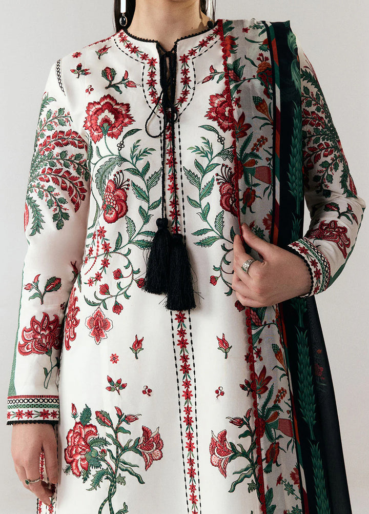 Jugnu by Hussain Rehar Unstitched Embroidered Cotton 3 Piece Suit HR26UCJ Inali JUG-LD D#1278 - Eid Collection