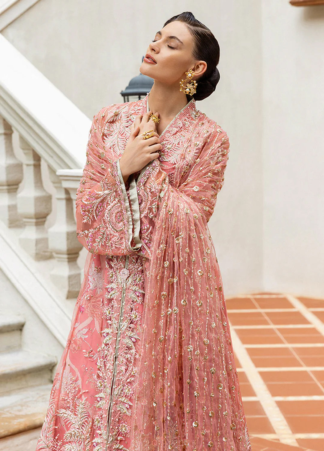 Inception by Mushq Embroidered Net Suits Unstitched 4 Piece MQ25IW D-06 Wings Of Desire - Wedding Collection
