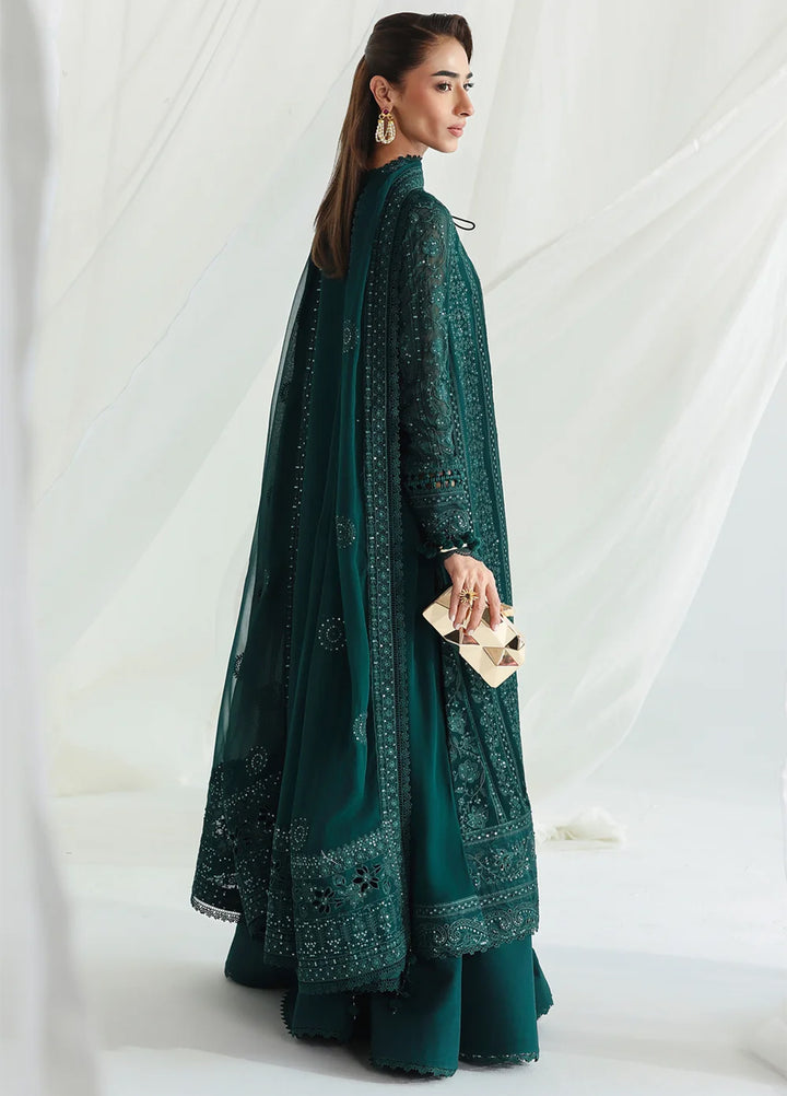 Qalamkar Unstitched Embroidered Chiffon 3 Piece Suit QLK26UCF Janaan QCC-05 - Festive Collection