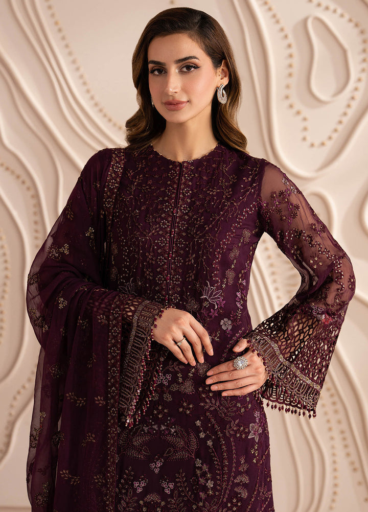 Lamisah by Lavish Premium Unstitched Embroidered Chiffon 3 Piece Suit LVP26UCL Crimson Bloom - Festive Collection