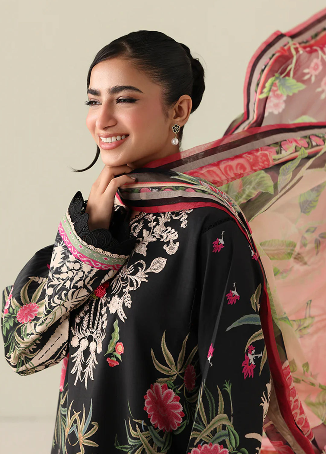 Rosette by Roheenaz Unstitched Lawn Embroidered 3 Piece Suit RNZ26UR Radiant Noon-1A - Summer Collection