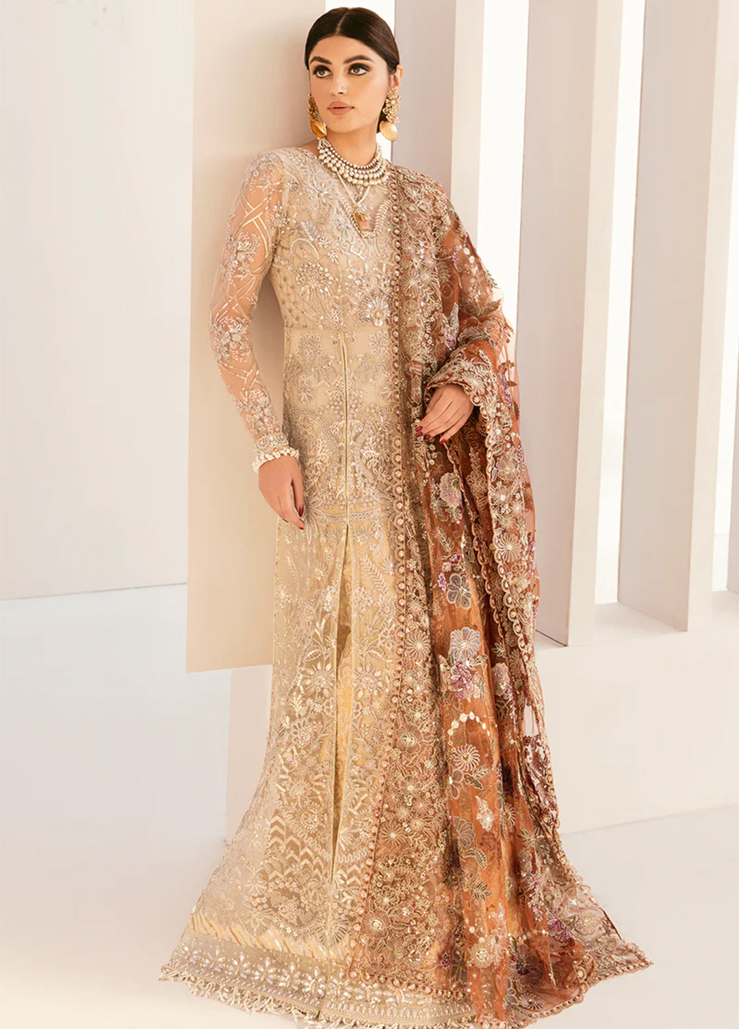 Chantelle by Baroque Unstitched Embroidered Net 3 Piece Suit BQ26UFC BQU-CH11-D03 - Festive Collection