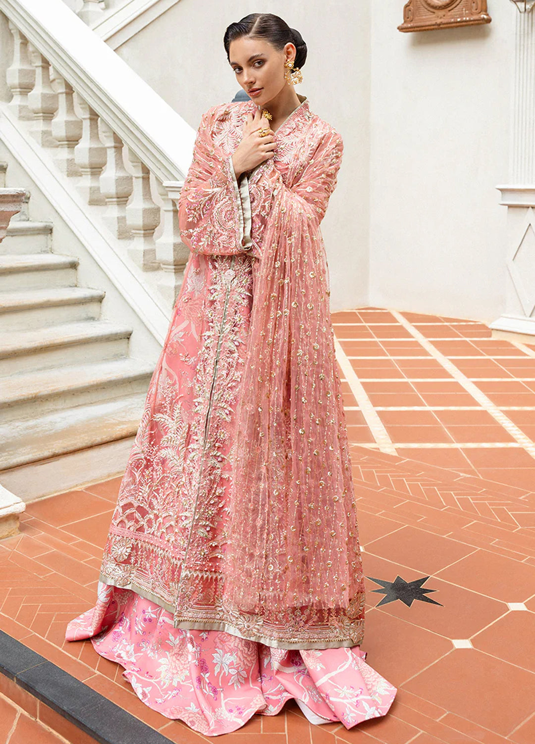 Inception by Mushq Embroidered Net Suits Unstitched 4 Piece MQ25IW D-06 Wings Of Desire - Wedding Collection