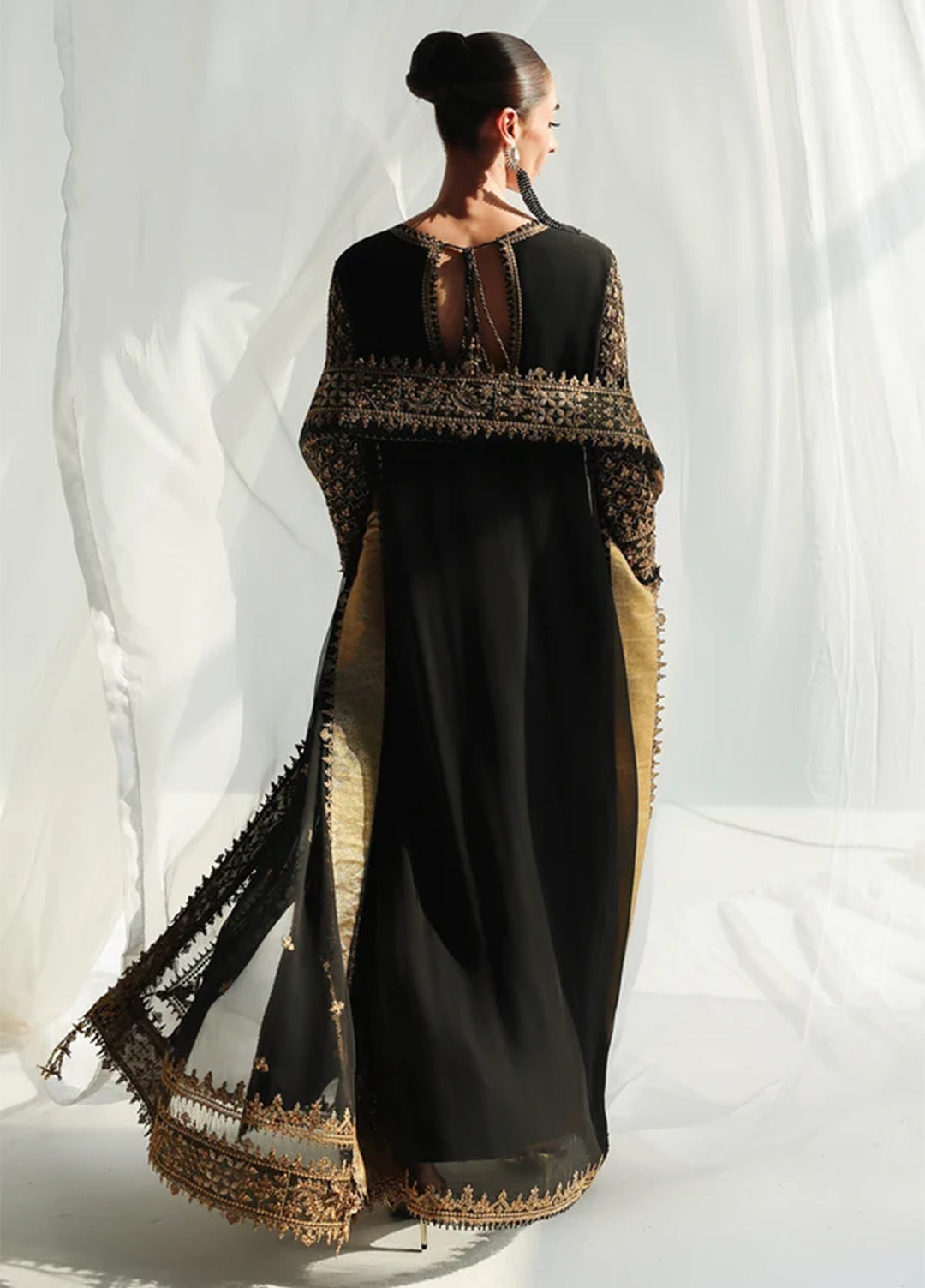 Qalamkar Unstitched Embroidered Chiffon 3 Piece Suit QLK26UCF Waliya QCC-06 - Festive Collection
