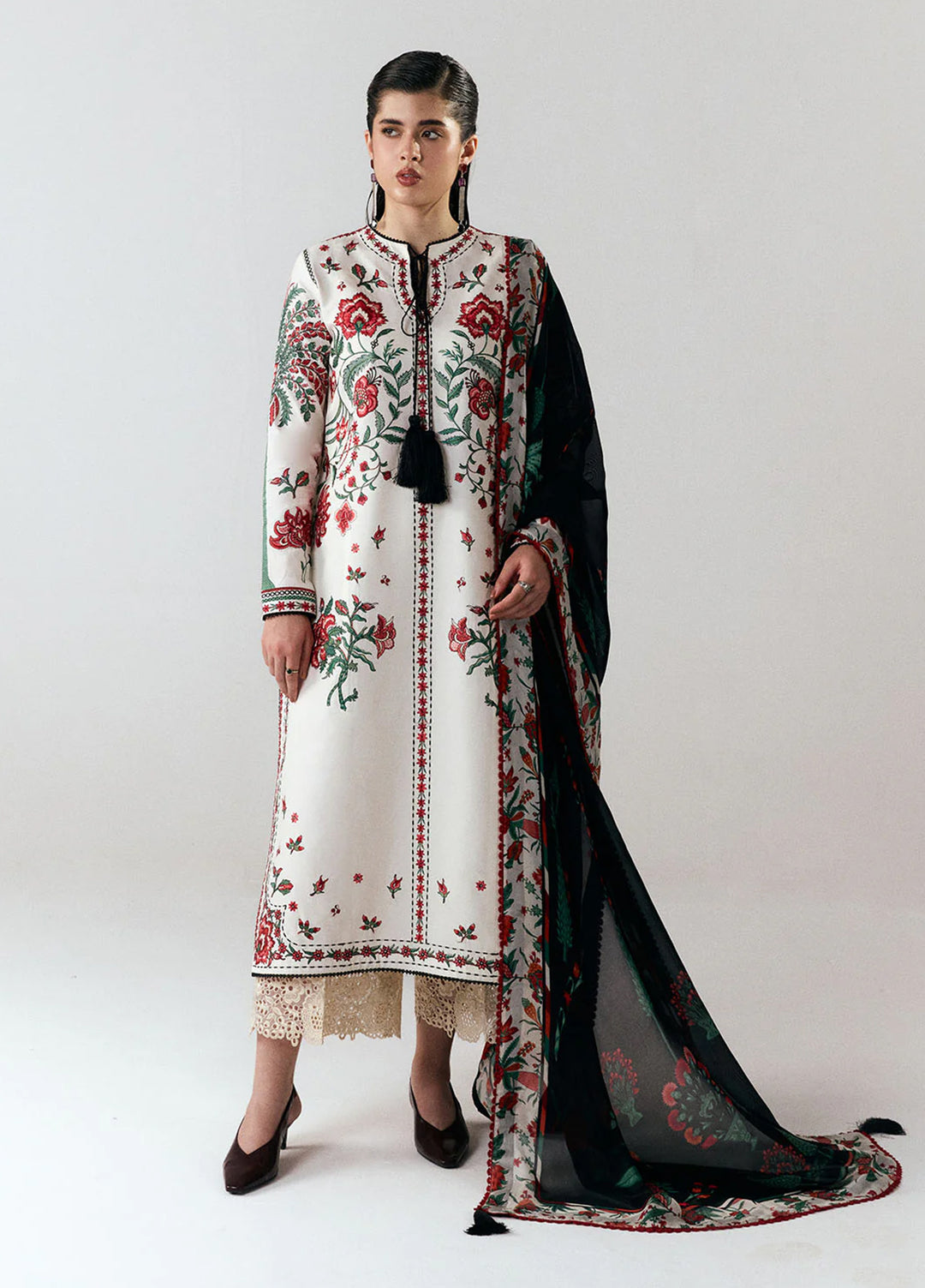 Jugnu by Hussain Rehar Unstitched Embroidered Cotton 3 Piece Suit HR26UCJ Inali JUG-LD D#1278 - Eid Collection