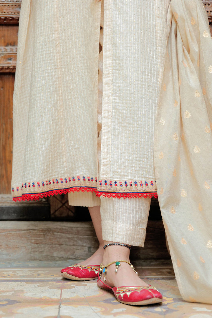 Senorita Women RTW Women Solids Fawn and Gold Casual plus 3 Piece Suit Cotton Jacquard Dobby LBD-02621 - Winter Collection