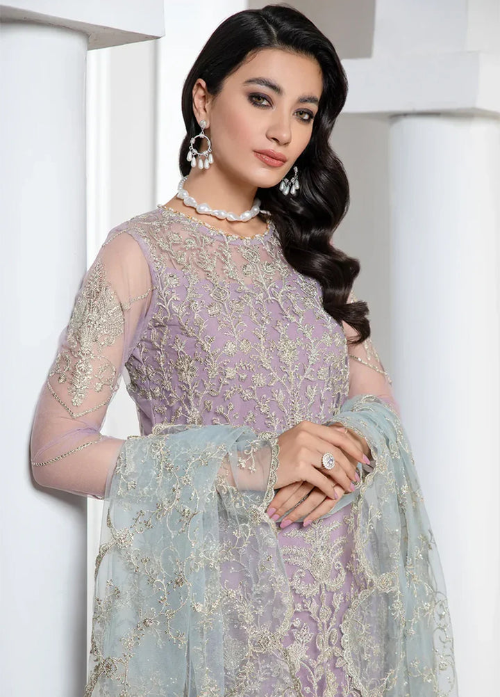 Pareesia by Zarif Embroidered  Suits Unstitched 3 Piece ZR25UF ZP 07 LILAC - Luxury Collection