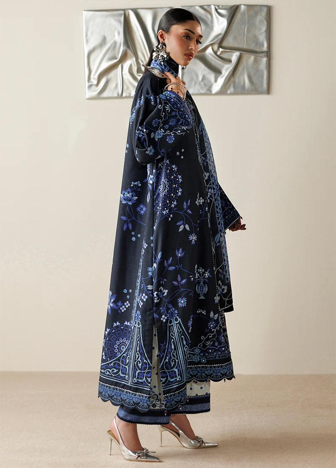 Orlina by Jazmin Unstitched Printed Rawsilk 3 Piece Suit JZ26UO OR26-D05 - Festive Collection