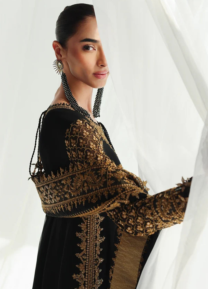 Qalamkar Unstitched Embroidered Chiffon 3 Piece Suit QLK26UCF Waliya QCC-06 - Festive Collection