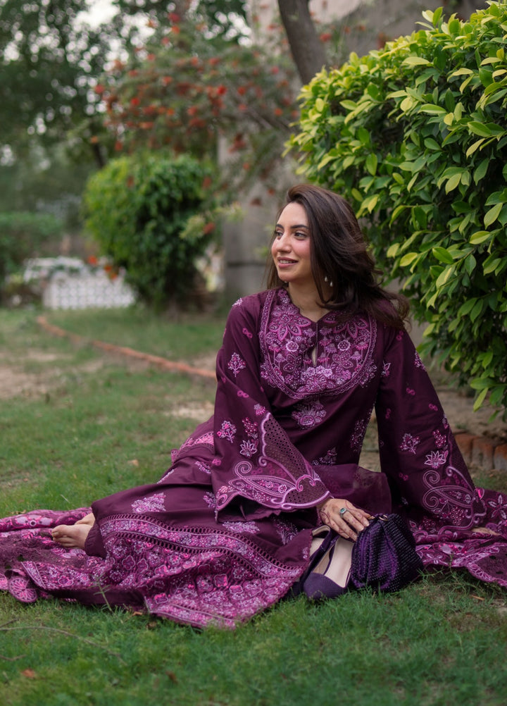 Aura of Flora by Zarizaa Unstitched Embroidered Lawn 3 Piece Suit BERRY Lawn Collection