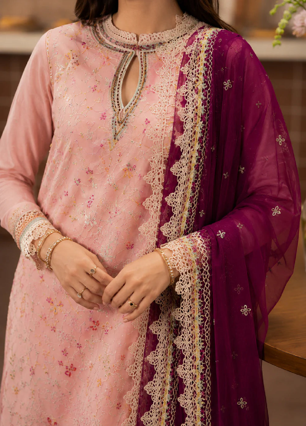 Brewed by Ayzel Unstitched Embroidered Paper Cotton 3 Piece Suit AAF26UBL Caramelia ZWU-0141-3PO - Festive Collection