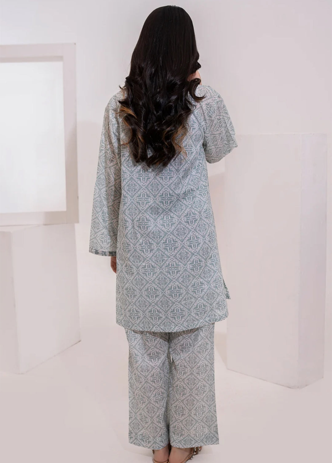 The Print Story by Shamooz RTW Printed Lawn 2 Piece Suit SHM26PL Dove I-L-007 - Casual Collection