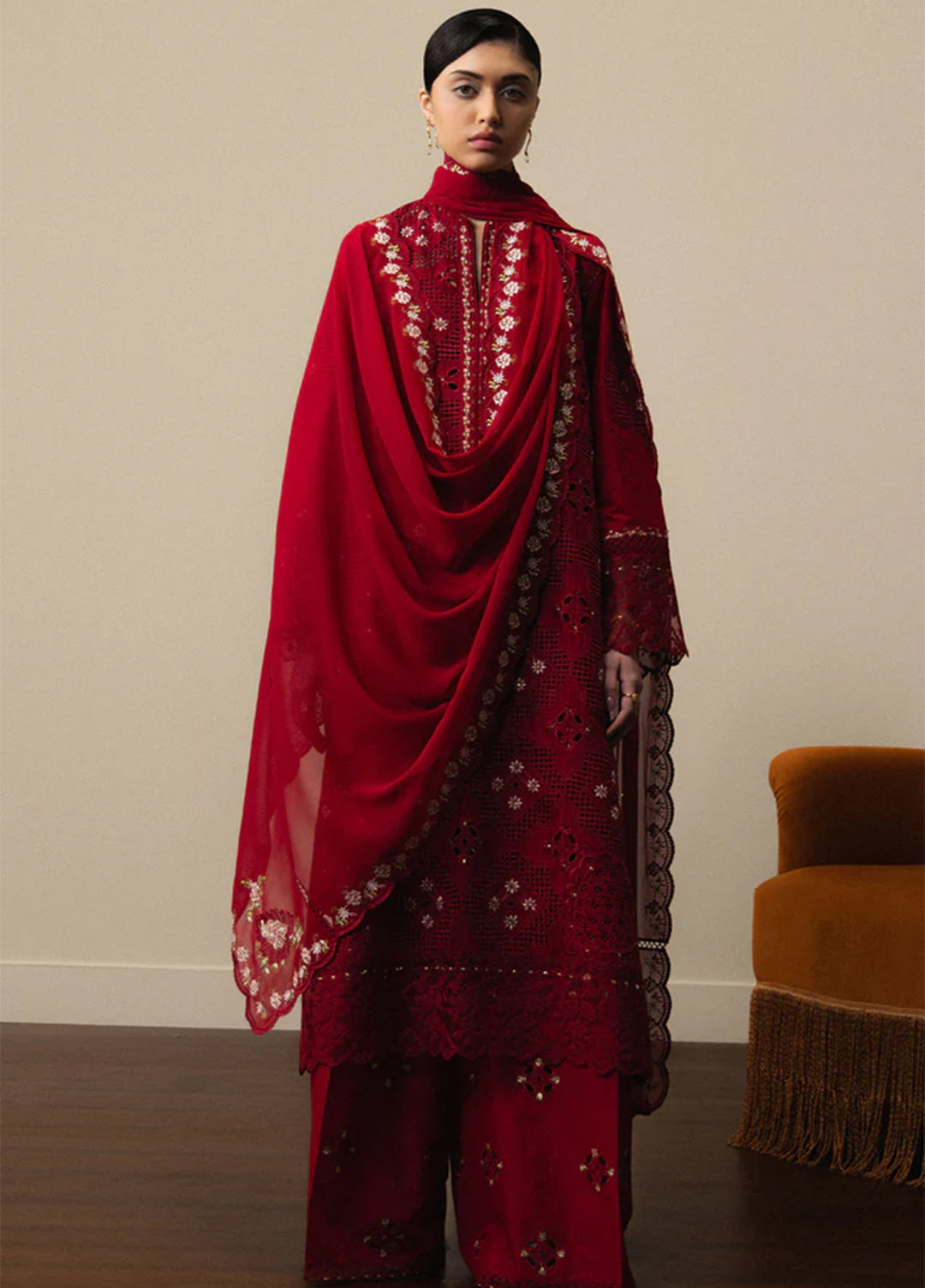 Satori by Zara Shahjahan Unstitched Embroidered Lawn 3 Piece Suit ZS26USL D-8 AKARI - Summer Collection