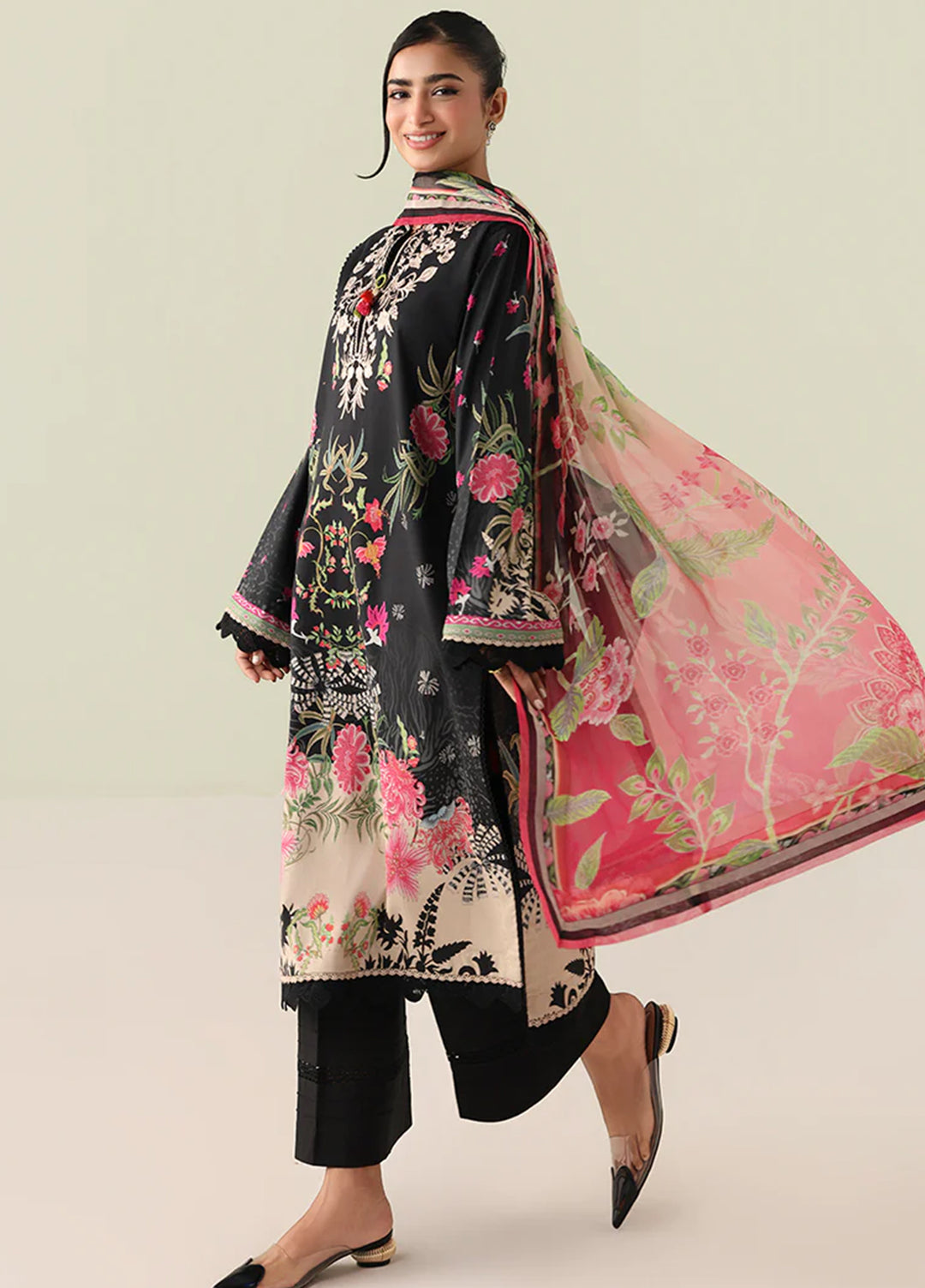 Rosette by Roheenaz Unstitched Lawn Embroidered 3 Piece Suit RNZ26UR Radiant Noon-1A - Summer Collection