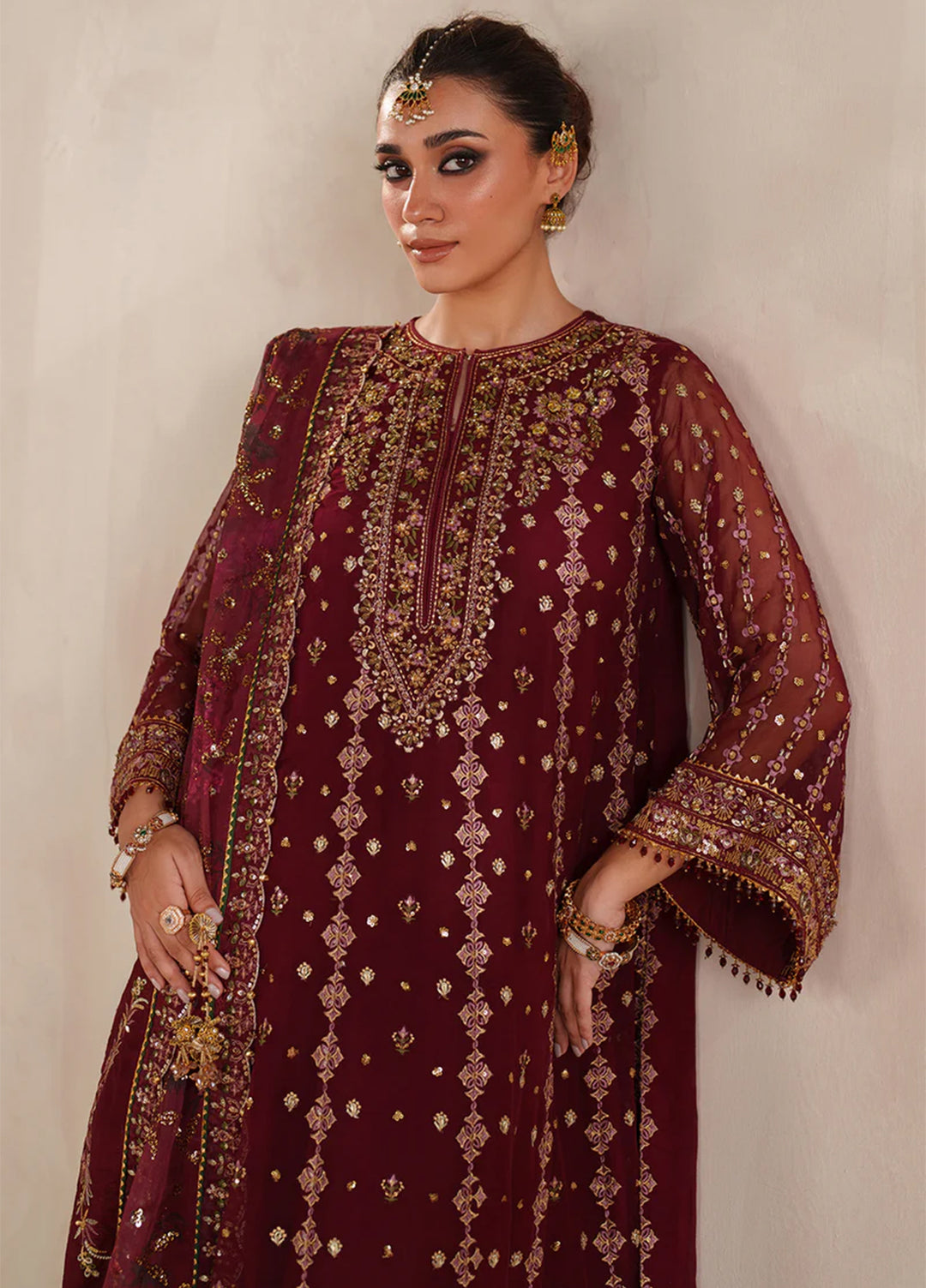 Chantelle by Baroque Unstitched Embroidered Chiffon 3 Piece Suit BQ26UCF UF-4367 - Festive Collection