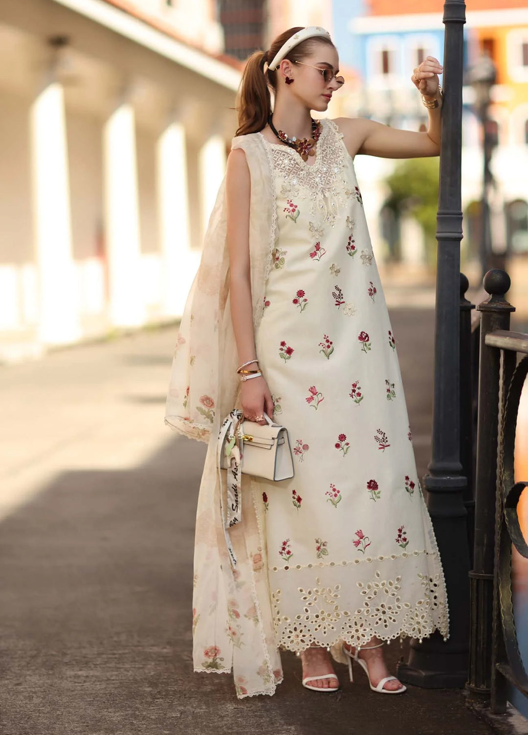 Noor by Saadia Asad Unstitched Embroidered Lawn 3 Piece Suit SA26UNE D-08A - Eid Collection