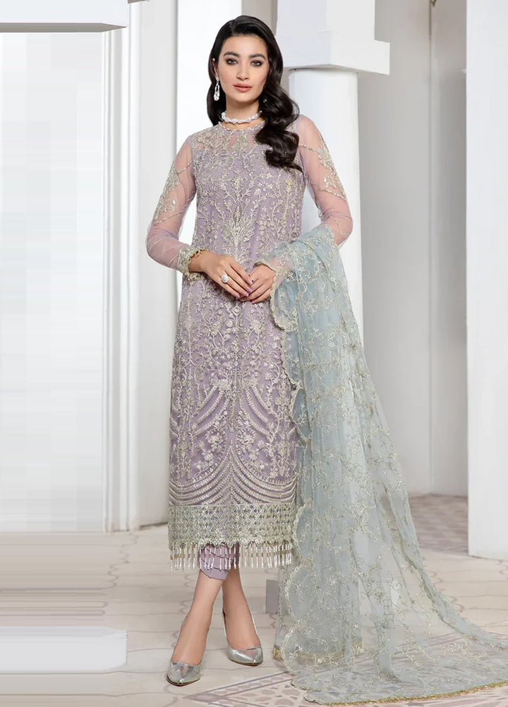Pareesia by Zarif Embroidered  Suits Unstitched 3 Piece ZR25UF ZP 07 LILAC - Luxury Collection