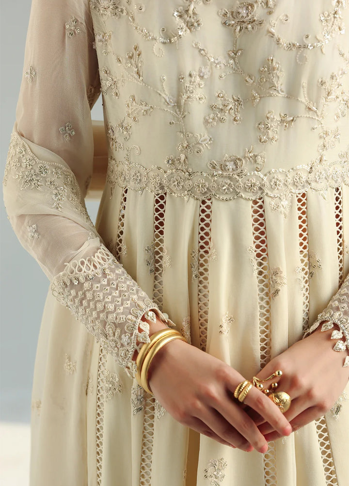 Qalamkar Unstitched Embroidered Chiffon 3 Piece Suit QLK26UCF Amera QCC-07 - Festive Collection