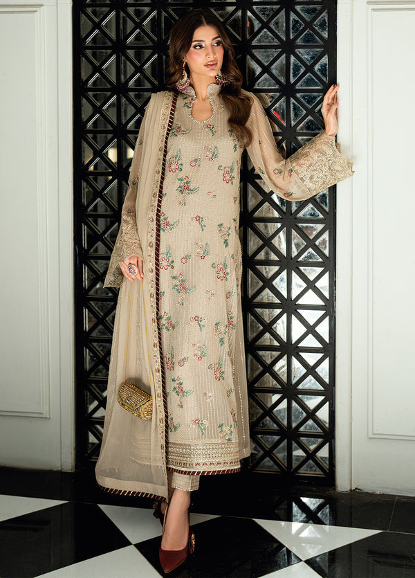 Maison d'or by Sahane RTW Embroidered Chiffon 3 Piece Suit CT 27005P Champagne - Festive Collection