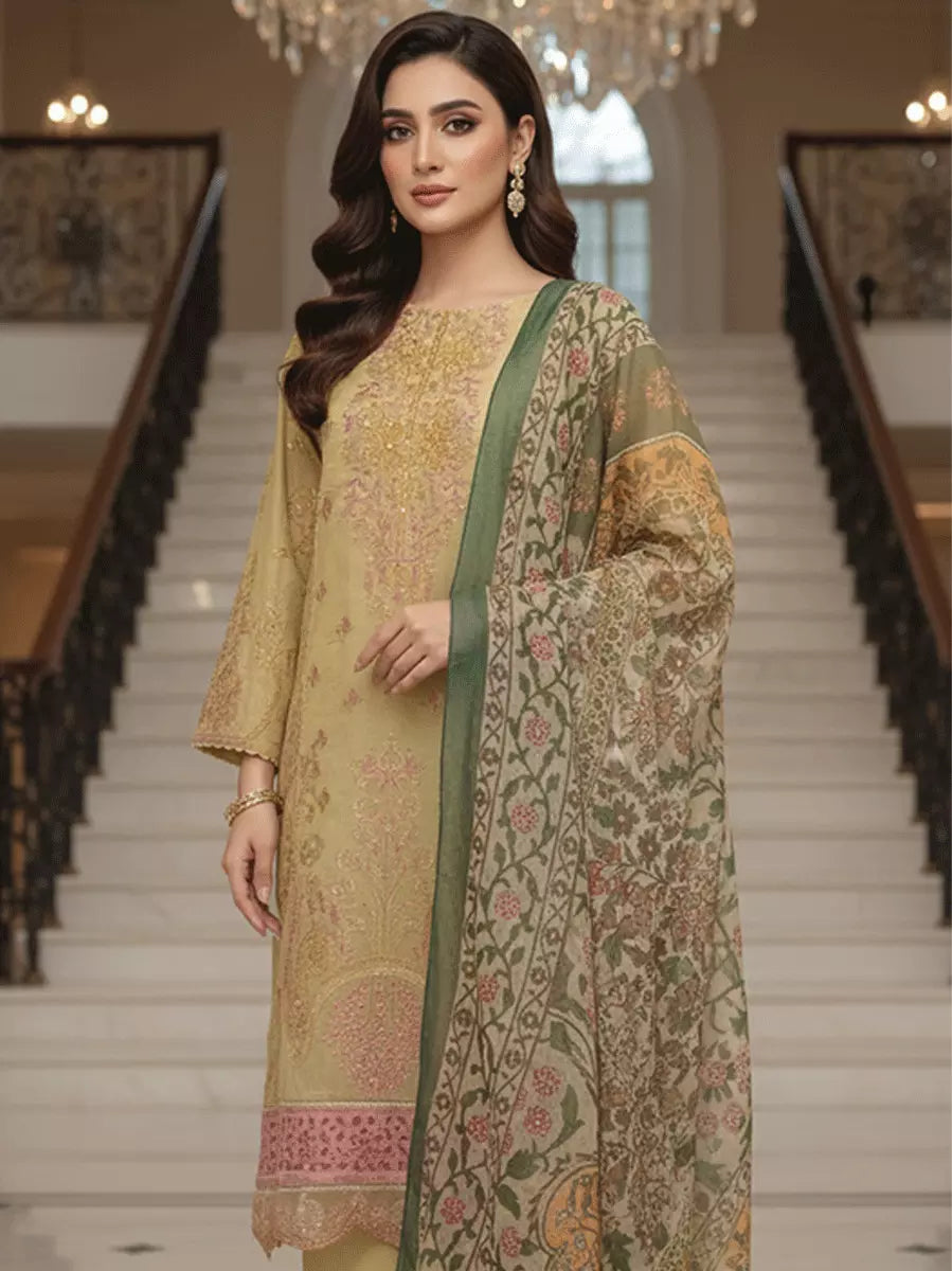 Salitex Women Embroidered Cotton 3 Piece Suit SPL3PEF121 - Summer Collection