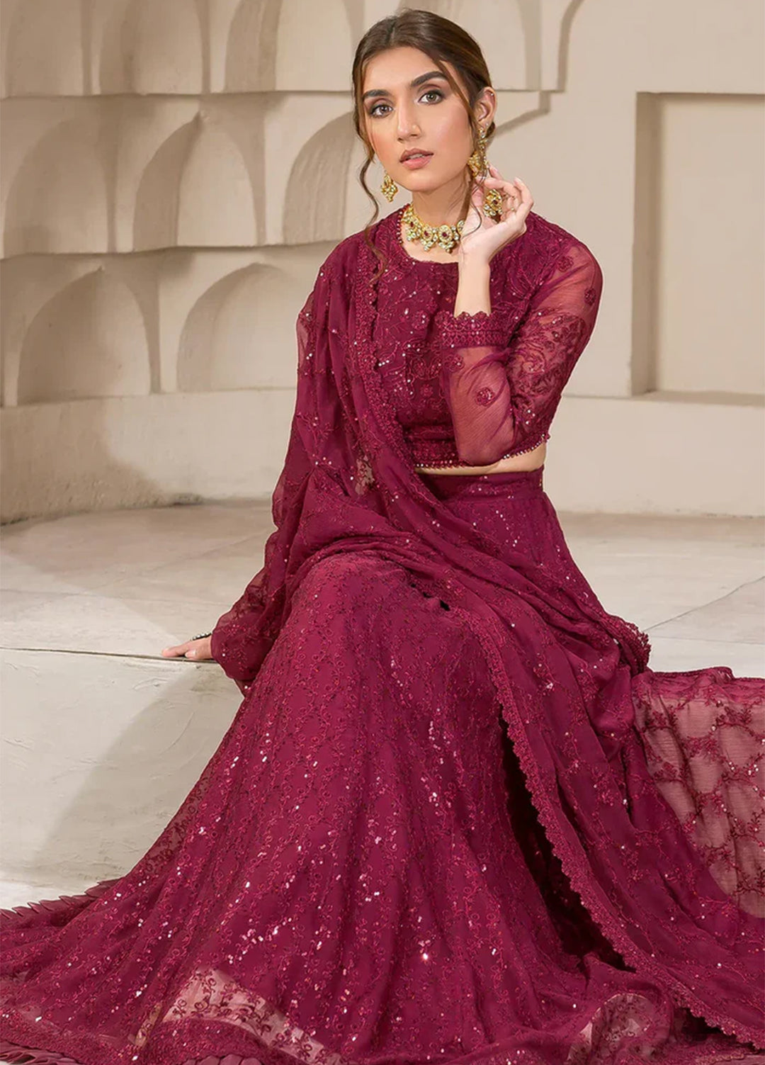 Falak by Zarif Embroidered  Suits Unstitched 3 Piece ZR25UF ZF-07 Berria - Festive Collection