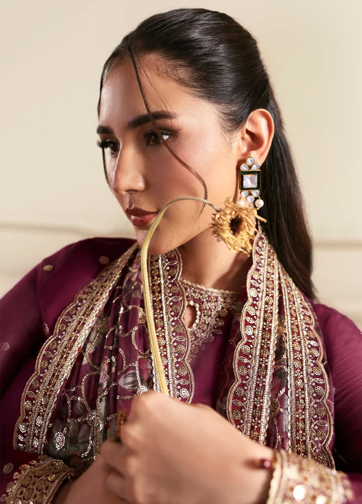 Sirayya by Zarif Unstitched Embroidered Chiffon 3 Piece Suit ZR26US ARASH 08 - Wedding Collection
