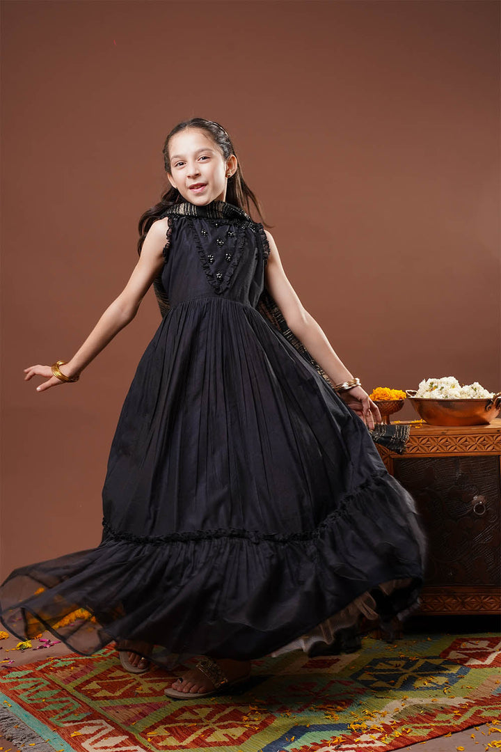 Senorita Girls RTW Embossed Chambray 3 Piece Suit KDD-03283 Eid Collection