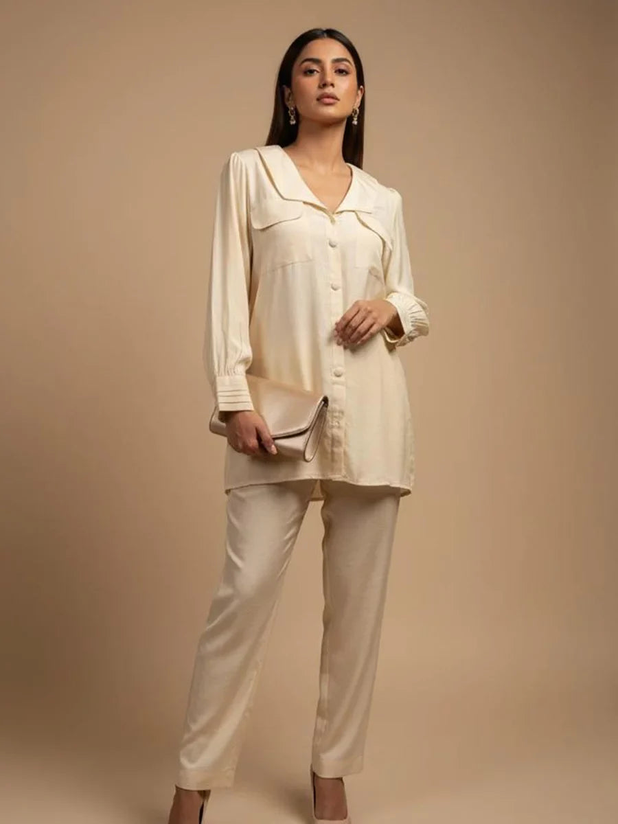 Salitex Women Solids Silk 2 Piece Suit WP7L2PBC051 - Summer Collection