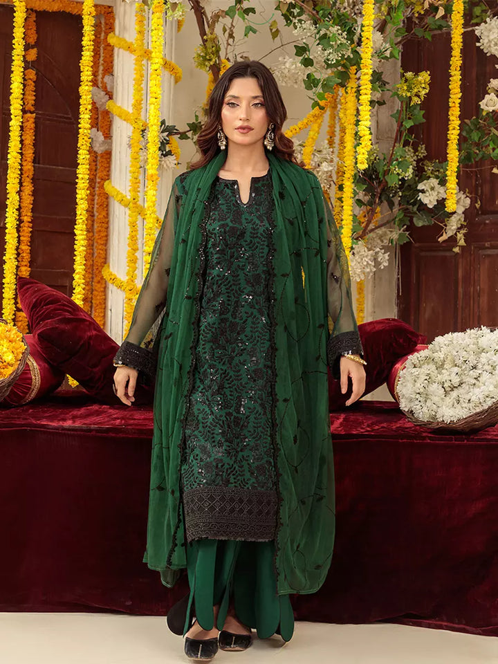 Salitex Unstitched Embroidered Khaddi Net 3 Piece Suit SUNW6JI028UT - Festive Collection