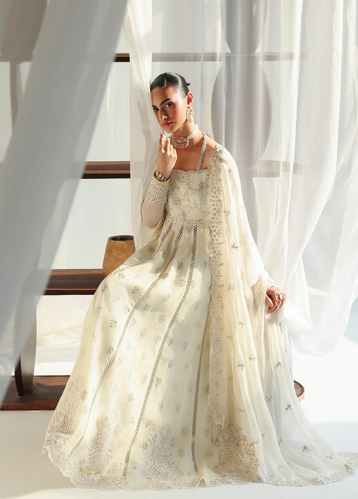 Qalamkar Unstitched Embroidered Chiffon 3 Piece Suit QLK26UCF Amera QCC-07 - Festive Collection