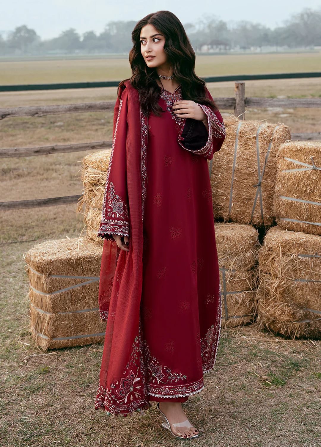 Mahveen by Izel Unstitched Embroidered Lawn 3 Piece Suit Bahaar - Eid Collection