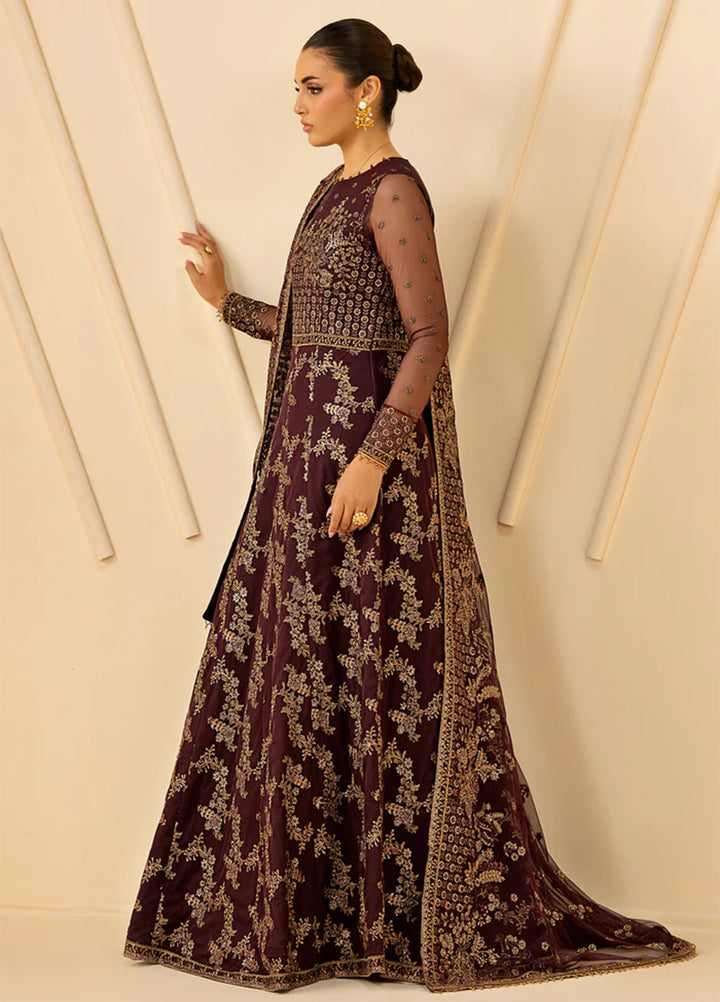 Riwayat by Zarif Unstitched Embroidered Net 4 Piece Suit ZR26URN ZRF-RC-07 BAZM - Festive Collection