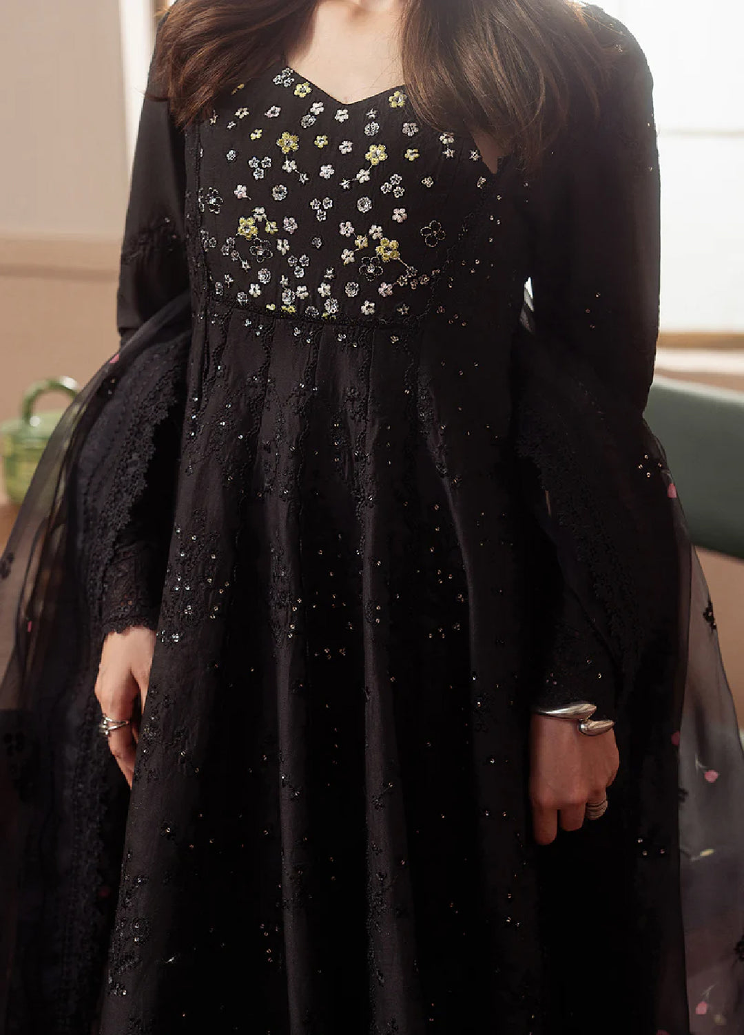Brewed by Ayzel Unstitched Embroidered Lawn 3 Piece Suit AAF26UBL Sepia ZWU-0144-3PO - Festive Collection