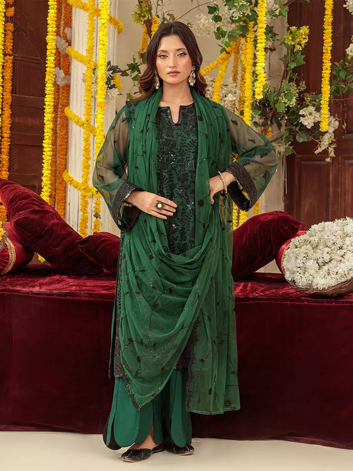 Salitex Unstitched Embroidered Khaddi Net 3 Piece Suit SUNW6JI028UT - Festive Collection