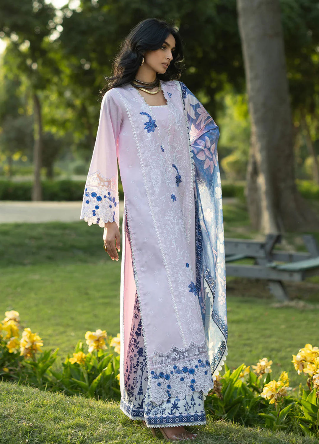 Zainab Chottani Unstitched Embroidered Lawn 3 Piece Suit ZC26ULE Bria 15 - Eid Collection