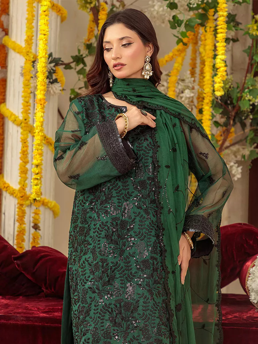 Salitex Unstitched Embroidered Khaddi Net 3 Piece Suit SUNW6JI028UT - Festive Collection