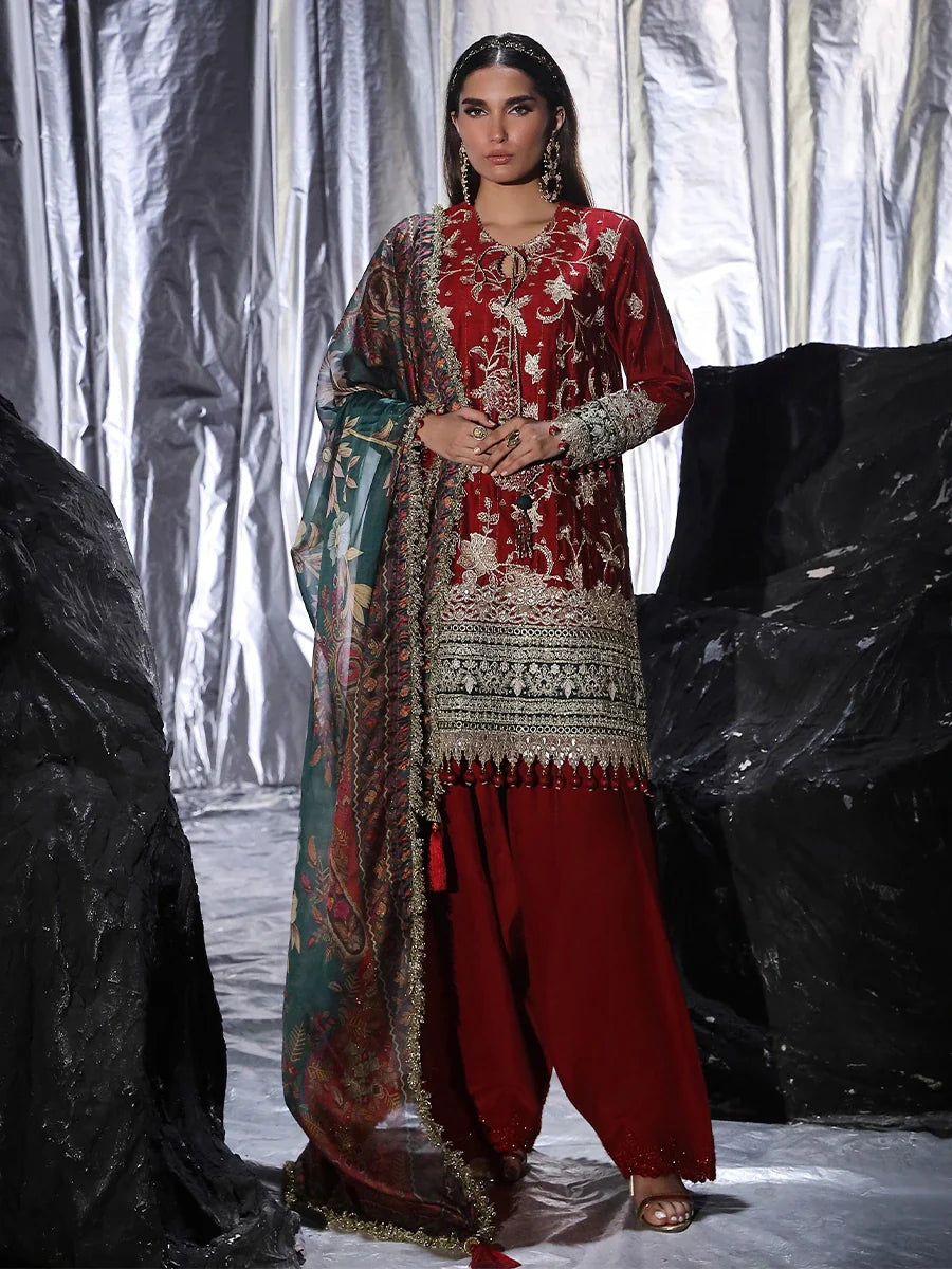 Salitex Women Unstitched Embroidered Yarn 3 Piece Suit WUS3LS24RO010 - Festive Collection