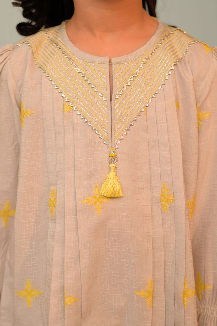 Senorita Kids RTW Grey and Multicolor Casual Plus 3 Piece Suit Viscose Filament Jacquard KBD-02911 - Summer Collection