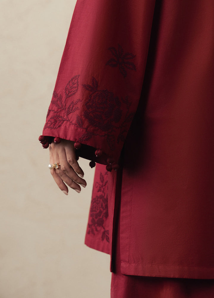 Moonsoon Edit by Cross Stitch Unstitched Embroidered Cambric 3 Piece Suit CS26UCM Crimson Bloom - Casual Collection