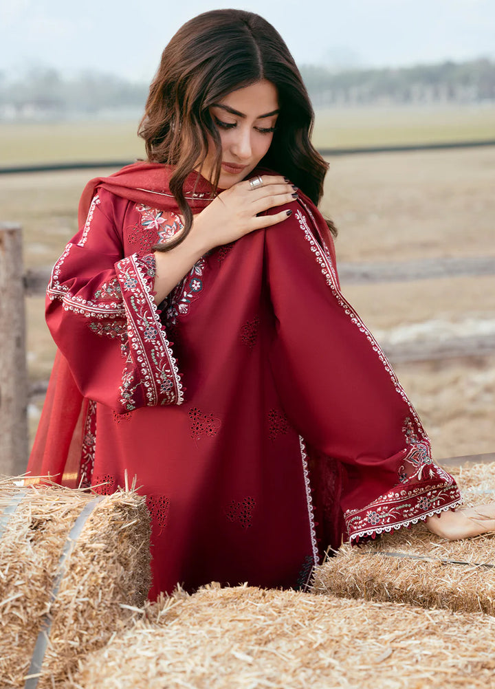 Mahveen by Izel Unstitched Embroidered Lawn 3 Piece Suit Bahaar - Eid Collection