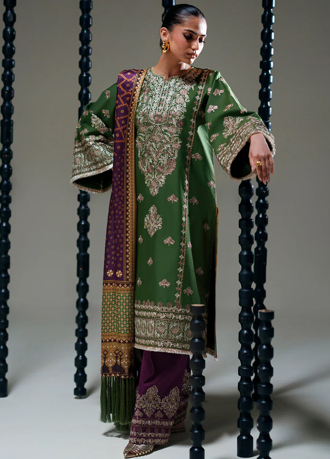 Amour by Bin Ilyas Unstitched Embroidered Lawn 3 Piece Suit BI26ULA 183B - Festive Collection