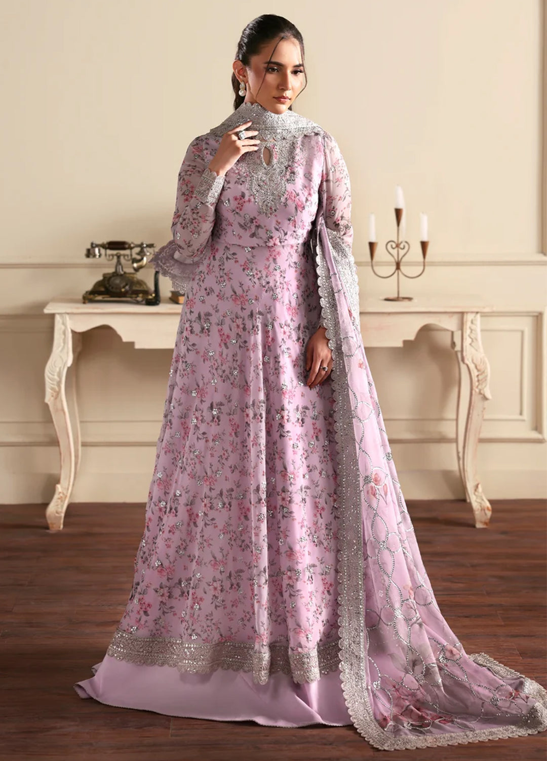 Sirayya by Zarif Unstitched Embroidered Chiffon 3 Piece Suit ZR26US HINAA 09 - Wedding Collection
