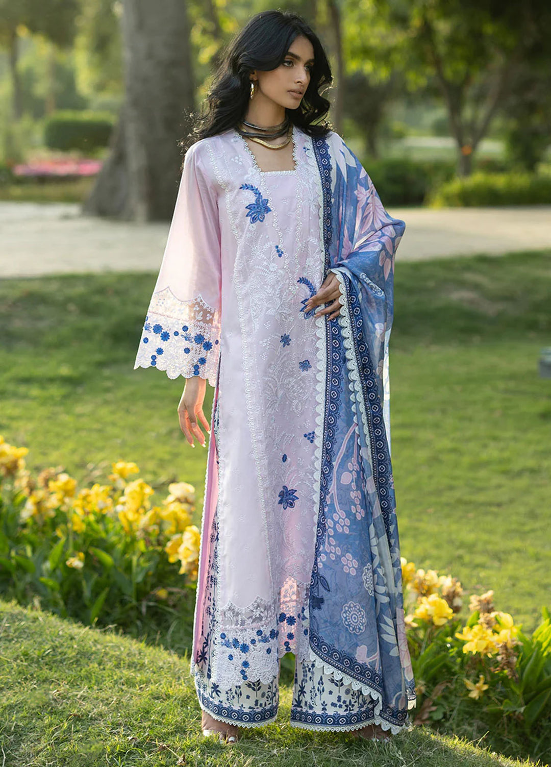 Zainab Chottani Unstitched Embroidered Lawn 3 Piece Suit ZC26ULE Bria 15 - Eid Collection