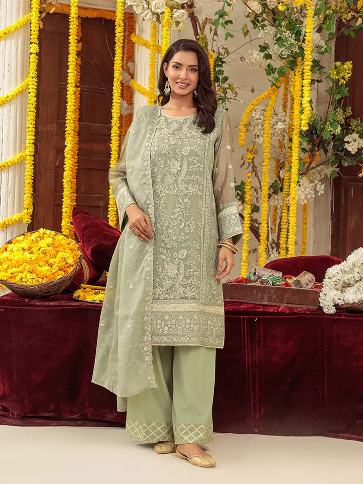 Salitex Unstitched Embroidered Khaddi Net 3 Piece Suit SUNS7JI066UT - Festive Collection
